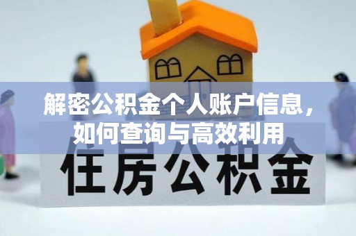城东解密公积金个人账户信息，如何查询与高效利用